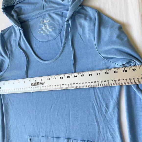 L.L.Bean Women Dress size S Long Sleeve Hoodie KneeLength Pullover Casual Blue - Picture 3 of 8